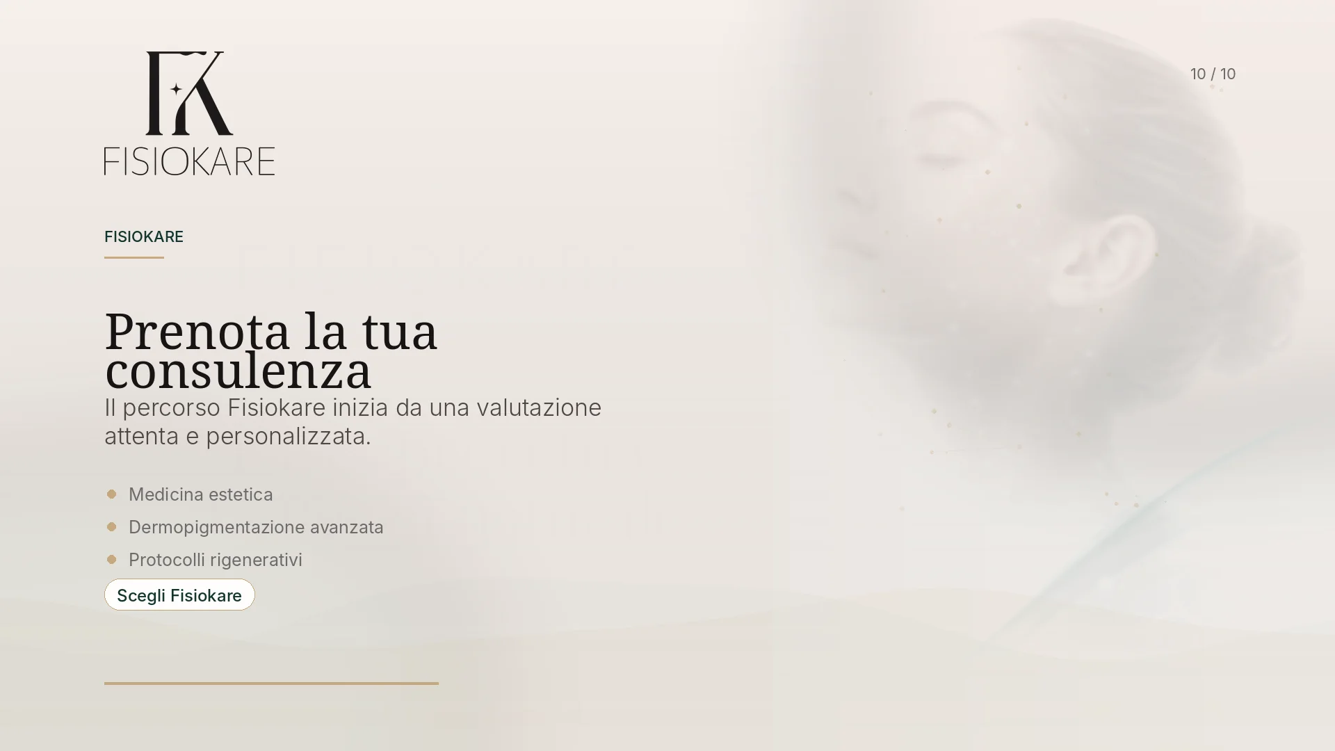 Prenota la tua consulenza Fisiokare per medicina estetica e protocolli rigenerativi